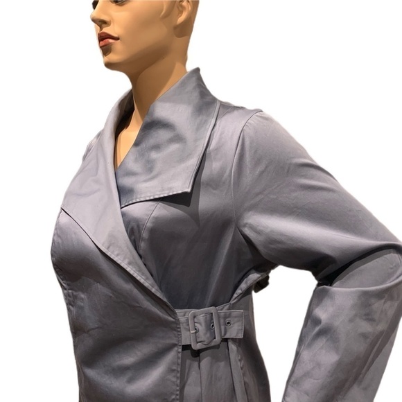 Igigi Wrap Jacket Blouse Plus 24 Blue True Wrap, Wide Lapels, Snap Adjust Buckle - Picture 9 of 16